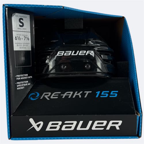 Pro Stock New Small Bauer Re-Akt 155 Pro Black Hockey Helmet