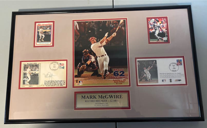 Signed Mark McGwire Record Breaker 62 HR Plaque