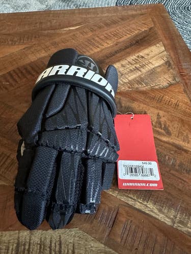 LEFT ONLY Warrior Burn Next Jr Youth Size 18 Padded Lacrosse Glove Black NWT