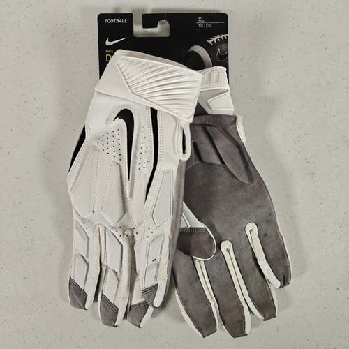 NWT men's XL nike D-TACK 6.0 Padded Lineman White/black-grey Football Gloves