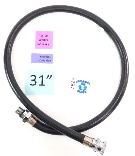 31" Standard BCD BC Inflator Hose 1/2" Threads Scuba Dive Diving Low Pressure