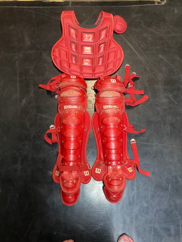 Wilson Catcher's Leg Guard 16” (Used) and Chest Protector 15”( New w/o Tags)