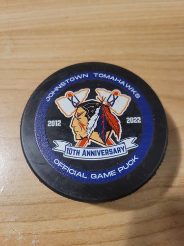 Johnstown Tomahawks NAHL 2022 10th Anniversary Hockey Official Game Puck