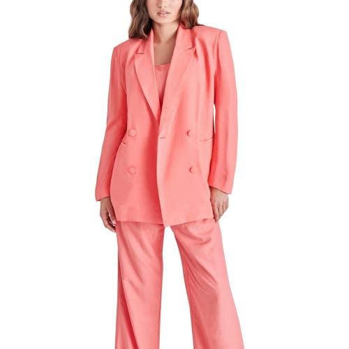 Steve Madden Baldwin Blazer Jacket Womens S Pink Button-Front Long Sleeve NLW122