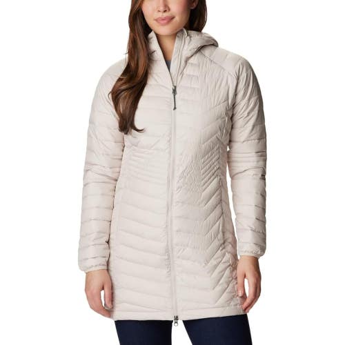Columbia Powder Lite Puffer Jacket Women's XS Beige Omni-Heat Mid-Length NLW116