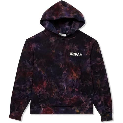 Whole Rain Hoodie Men's M Purple Tie-Dye 100% Cotton Long Sleeve Pullover NLW110