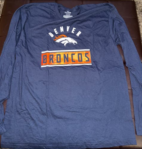 Denver Broncos Long Sleeve XL Adult Unisex Shirt (New)