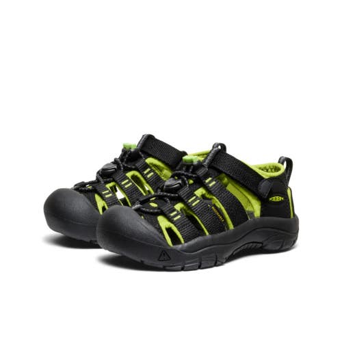 Keen Newport H2 1009942 Sandals Kids 2M Black Green Bumper Toe Strappy DDK1061