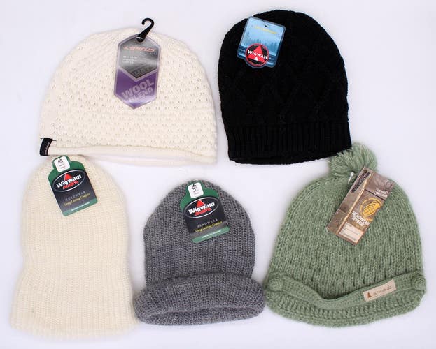 Solid Cable Knit Hats (Variety Pack of 5)