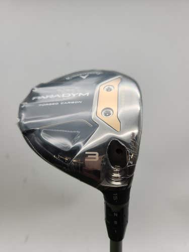 NEW 2023 CALLAWAY PARADYM 3 WOOD 15* SENIOR ALDILA ASCENT 40 BRANDNEW