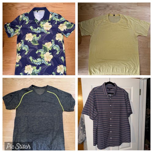 Mix of Lululemon mizzen+Main and golf polos