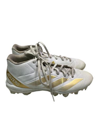Used Adidas ADIZERO BOUNCE Adult FB Cleats Gold And White Senior 10 11347-S000268587