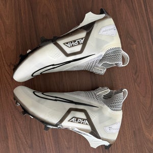 Nike Alpha Menace Elite 3 Football Cleats White/Black Mens Sz 13 Wide DH1350-100