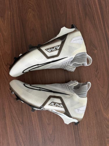 Nike Alpha Menace Elite 3 Football Cleats White/Black Mens Sz 13 Wide DH1350-100