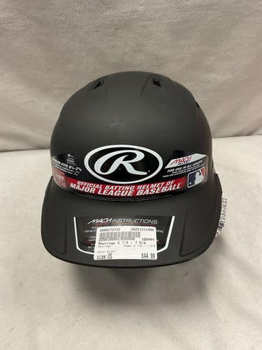 Used Rawlings 6 7/8 - 7 5/8 Batting Helmet No Mask Black One Size 11490-S000272732