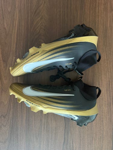 New Nike Vapor Pro 1 Football Cleats Black Metallic Gold FB3298-003 Men’s Sz 12