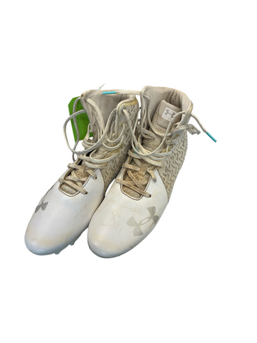 Used Under Armour Adult FB Cleats White Senior 9.5 11682-S000131919