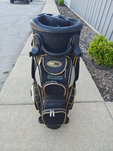 Bag Boy Revolver 14 Full Divider Golf Cart Bag Black/Yellow w 2 Putter Clips