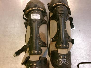 Used Rawlings ADULT Catchers Leg Guards Black Adult 11339-S000201951