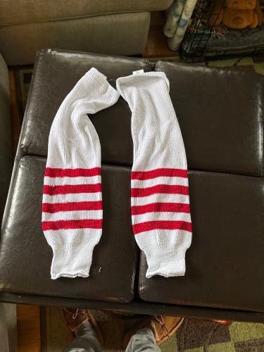 White/ Red Practice Socks (New)