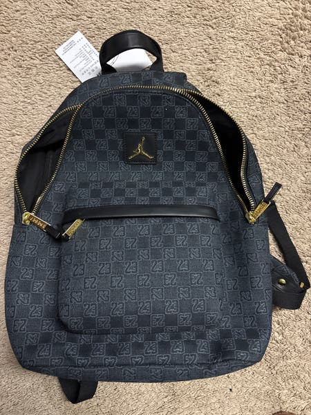 black leather jordan backpack One Size Ball in style! Jordan logo-plaque Backpack | Black