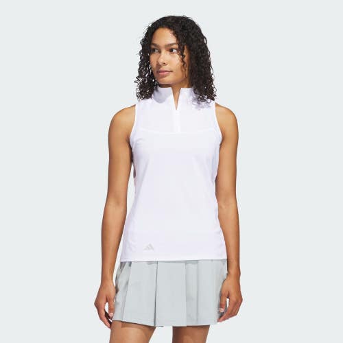 Adidas Ultimate365 Polo Women's Small White Regular Fit Mock Neck Golf DSGL1015