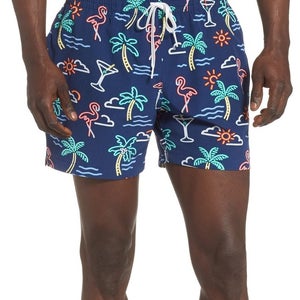 Chubbies Classic Swim Trunks Men's Medium Navy 5.5" Drawstring Waist DSGL1016