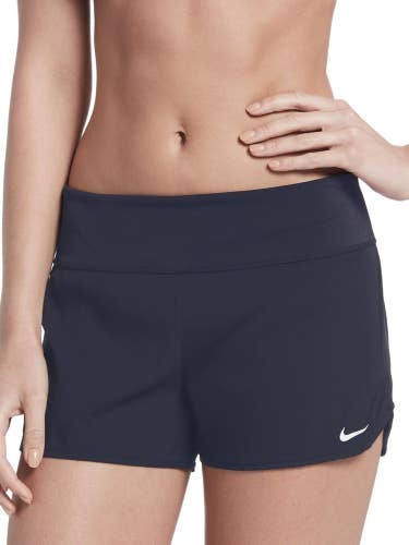 Nike Solid Element Board Shorts Women's Small Blue Stretch High Waisted DSGL1018
