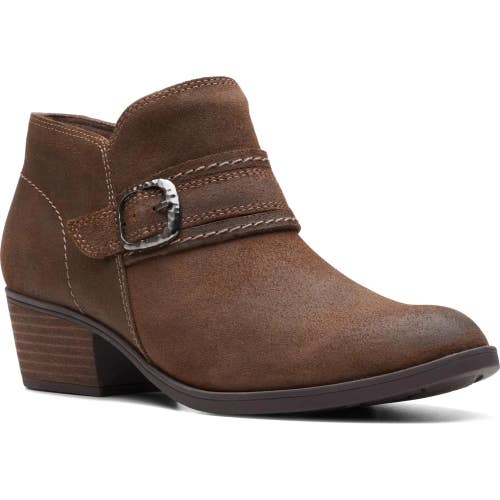 Clarks Charlten Bay 26174179 Boots Women's 7 Dark Tan Suede Ankle Bootie LION622