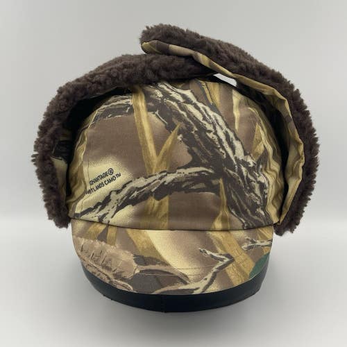 Vintage Advantage Wetlands Camo Duck Hunting Ear Flap Fleece Lined Trapper Hat