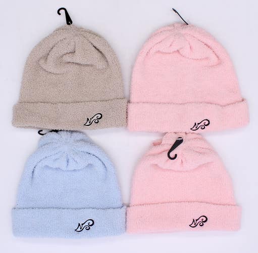 Plush Hats With Ponytail Cutout (Variety Pack Of 4)