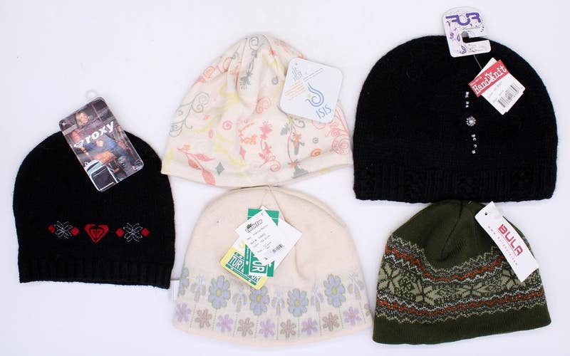 Decorative Winter Stocking Beanies/Hats (Variety Pack of 5)