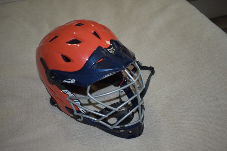 Brine Triumph Lacrosse Helmet, Orange / Blue, L/XL - Great Condition!