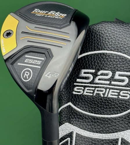 Tour Edge Hot Launch E525 Rescue 4-Hybrid 4H 22* Helium Regular Flex w/ Cover RH