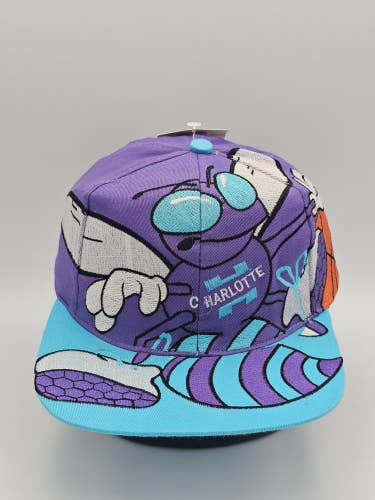 Vintage Rare Charlotte Hornets Bootleg Big Logo Basketball Sports Hat Snapback
