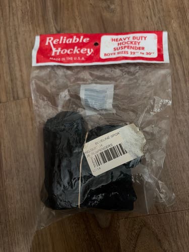Reliable Hockey Black Junior Heavy Duty Hockey Suspenders New