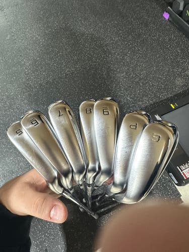 Men's 2021 Cobra RADSpeed One Length Left Hand Iron Set Stiff Flex (7 Clubs) #5 - #9, PW, GW (Used)