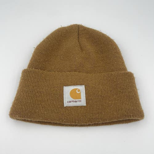 Vintage Carhartt Beanie Hat Cap Brown Made In USA