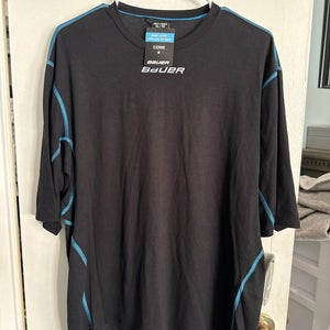 Black XL Men's Bauer Base Layer NON-COMPRESSION TShirt (New)