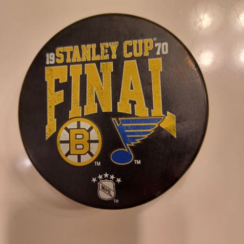 Retro 1970 Stanley Cup Final Game Puck St. Louis Blues vs Boston Bruins