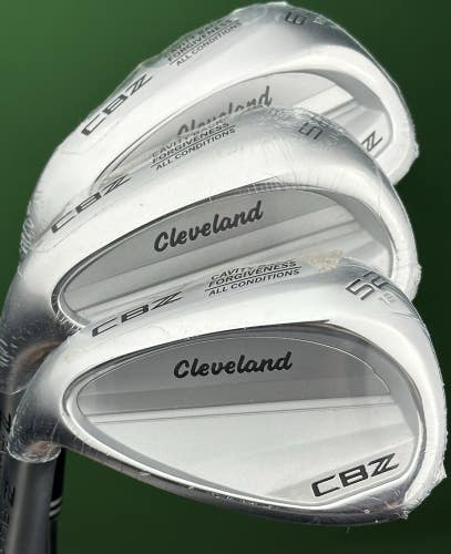 Cleveland CBZ Tour Satin Wedge Set LEFT Hand 52-12*, 56-14*, 60-12* LH Steel NEW