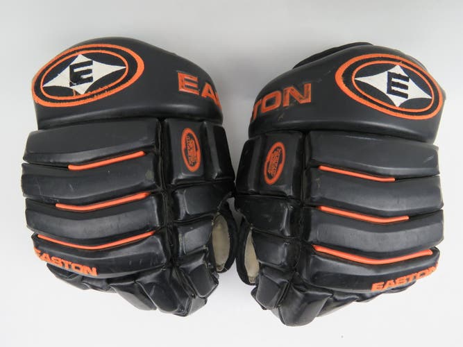 Vintage Leather Easton Synergy 900 Black Orange Hockey Gloves Size 14"