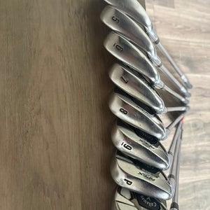 Men's 2021 Callaway Apex DCB 21 Left Hand Iron Set Stiff Flex Graphite/Steel Shaft (8 Clubs) #4 - #9