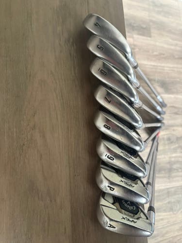 Men's 2021 Callaway Apex DCB 21 Left Hand Iron Set Stiff Flex Graphite/Steel Shaft (8 Clubs) #4 - #9