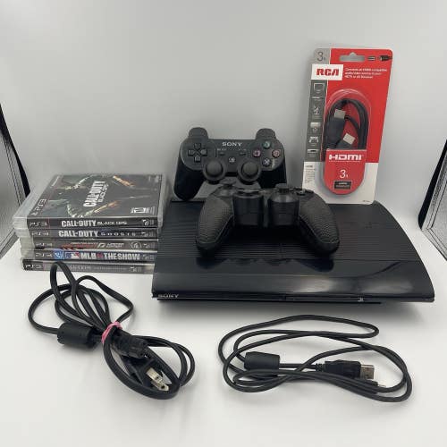 Sony PlayStation 3 PS3 Super Slim CECH-4301C 500GB Console Bundle - Tested