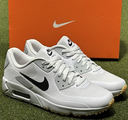 Nike Air Max 90 G Water Resistant Golf Shoes White/Black/Gum Size 7, 8.5 NEW