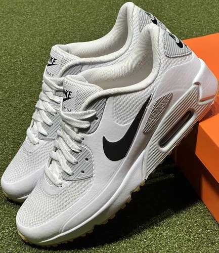 Nike Air Max 90 G Water Resistant Golf Shoes White/Black/Gum Size 9, 10.5 NEW
