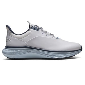 FootJoy Men's Quantum Leather Golf Shoe White/Light Blue Previous Season 9.5 M