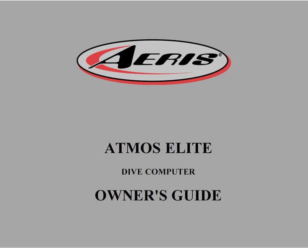 Aeris Atmos Elite Scuba Dive Computer Operating Manual Printed - 124pgs.