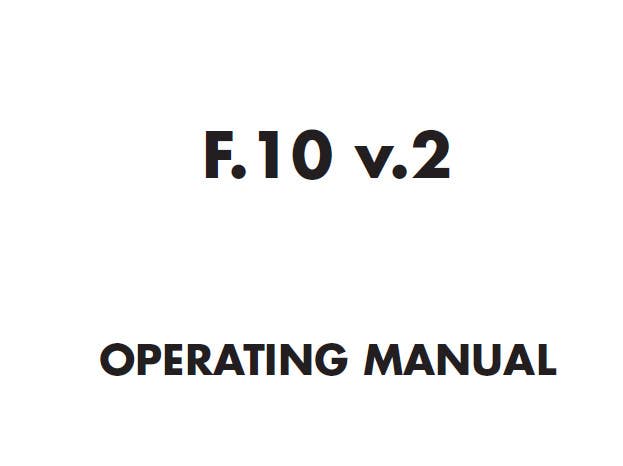 Aeris F.10 v.2 Scuba Dive Computer Operating Manual Printed F10 - 30pgs